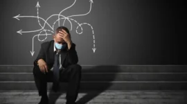 Businessman problem stress unemployment idea thinking